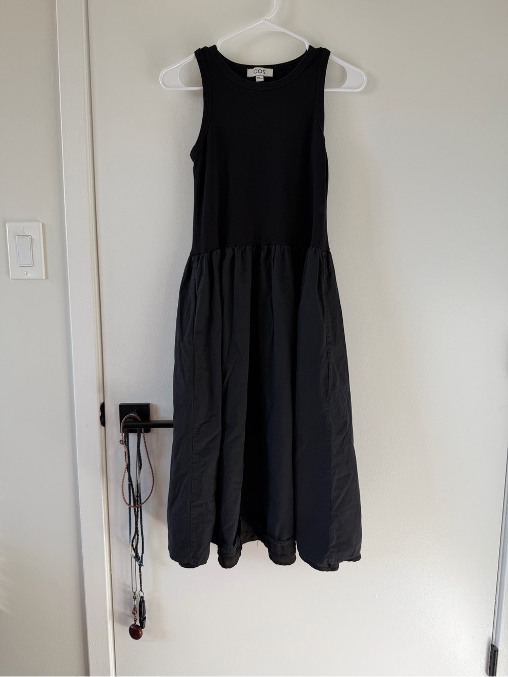 COS black sleeveless tank top cotton dress in size S (EUR M)
